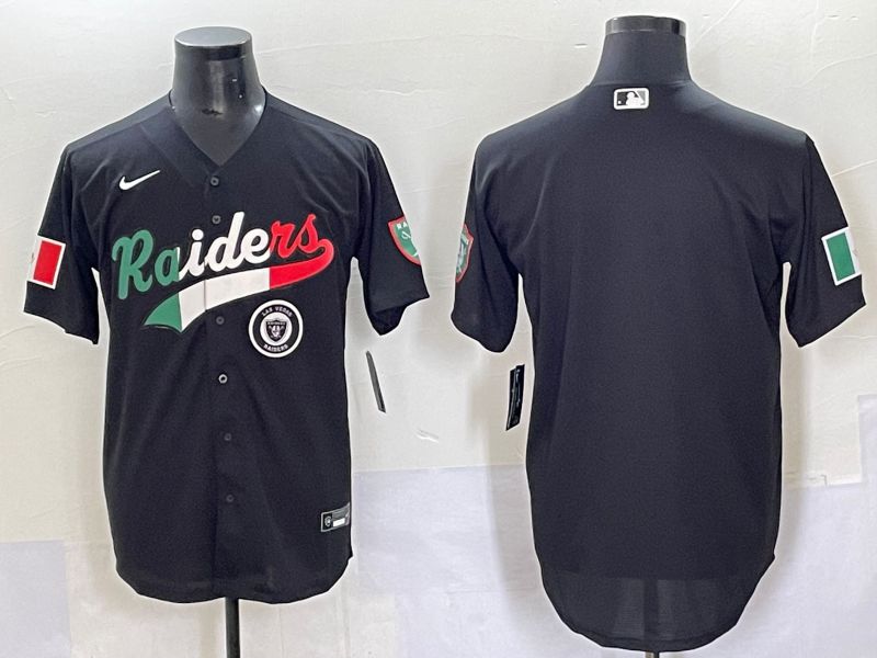 Men 2025 Oakland Raiders Blank Black Joint Name Nike Limited NFL Jersey style 7033